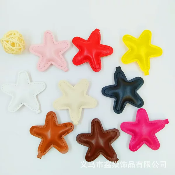 Ins-Style Multi-Color Leather Star-Shaped Pendant with Cotton Filling, Niche Exquisite Girly Versatile Bag Accessory Keychain