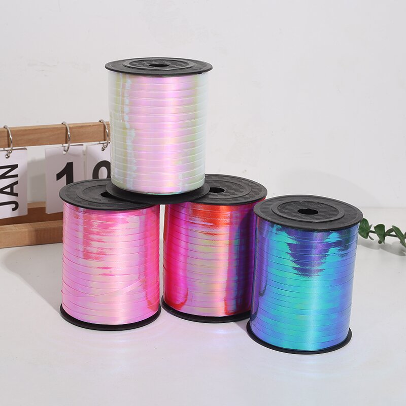 Source factory 500 yards rainbow film ribbon balloons wedding party supplies party balloons string streamers Halloween