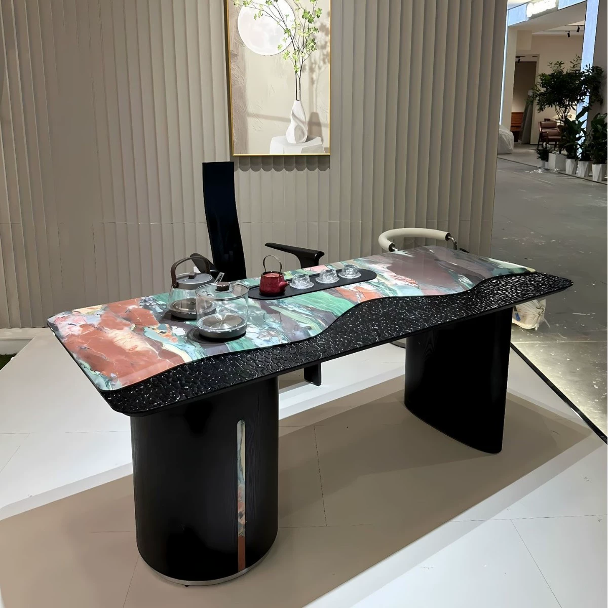 Легкий роскошный современный простой маленький чайный столик, элитный чайный столик для виллы, балкона, дизайнерский элитный чайный столик, набор для чая