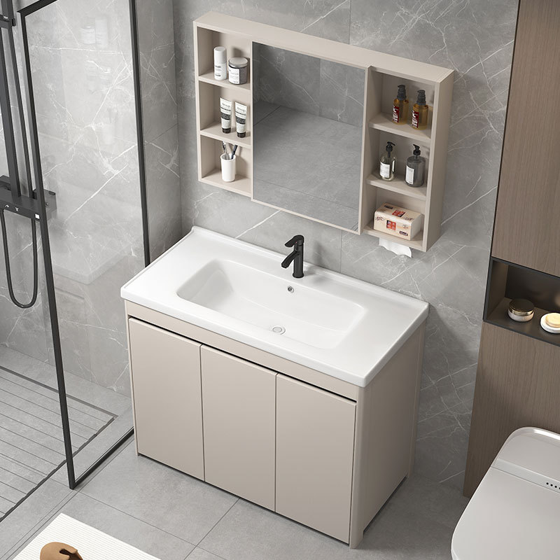 Cream-wind aluminio panal piso lavabo cerámica lavabo