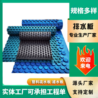 加工定制厂家双面塑料防排水板聚乙烯疏水滤水板凹凸型蓄排水板