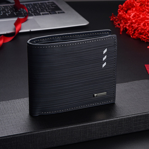 Cross-border supply short wallet men's European and American youth multi-card slot wallet men's horizontal fashion wallet