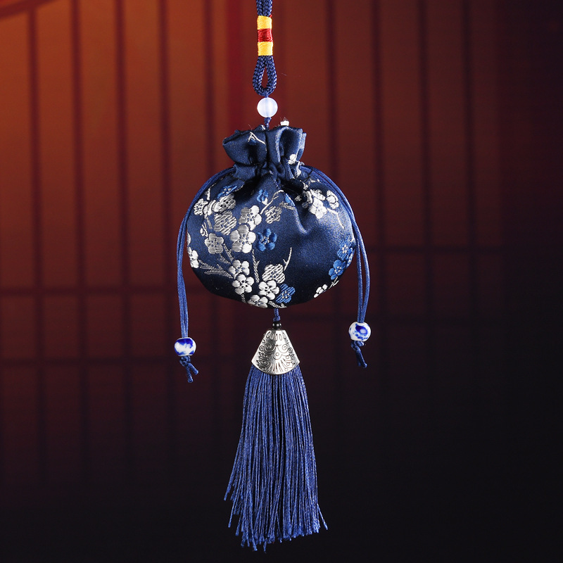 Guofeng 실크 사파이어 블루 (향신료 가방 포함)