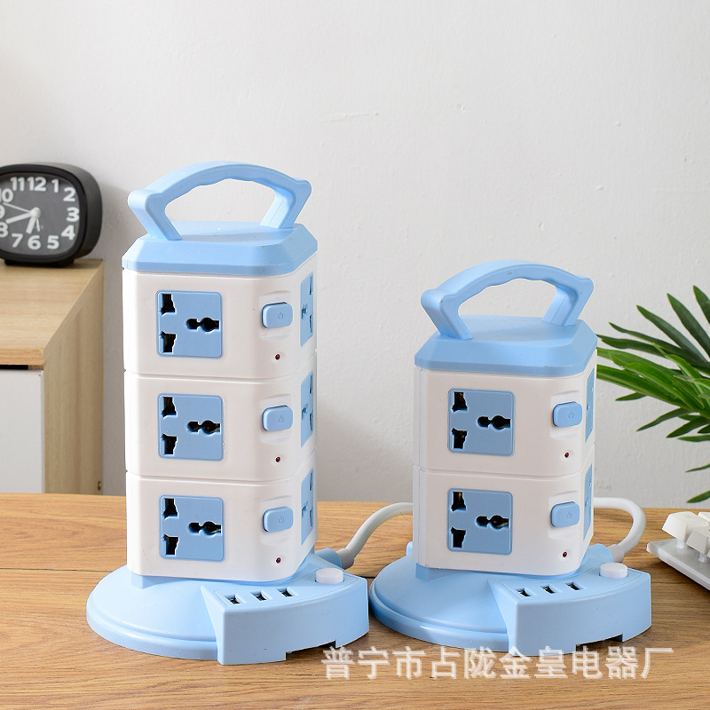 Dos capas, tres capas, cuatro capas, cinco capas, 3USB TYPE-C, enchufe portátil vertical de escritorio de oficina