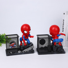 ins儿童节礼物Q版蜘蛛侠笔筒外贸跨境树脂工艺品摆件文具收纳代发