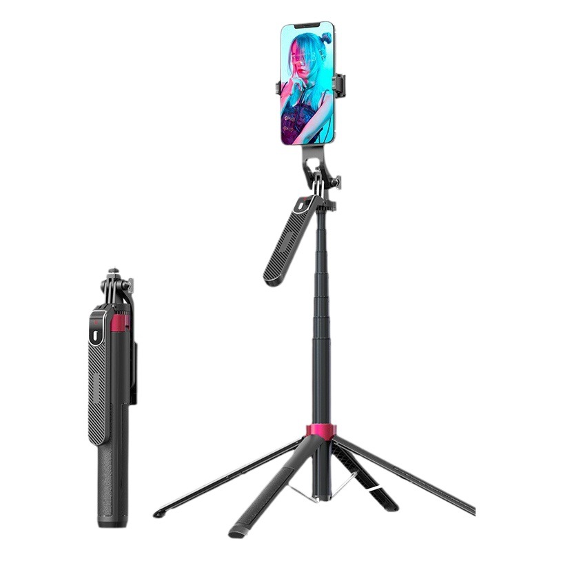 P185 Bluetooth selfie stick Marco de cuatro esquinas 1,8 m varilla telescópica soporte de piso al aire libre fotografía de viaje en vivo selfie stick