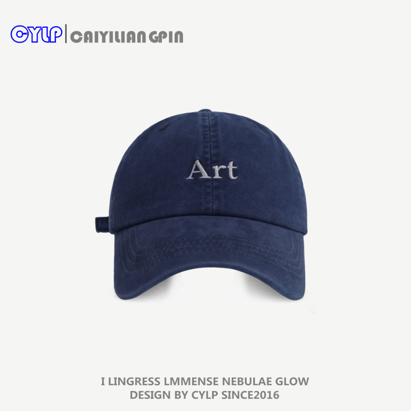 ins帽子女韩版时尚简约字母Art刺绣棒球帽男显脸小百搭休闲鸭舌帽|undefined