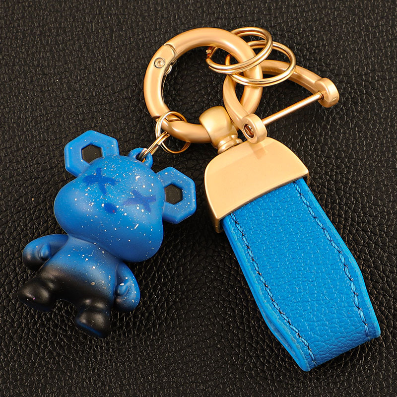 Llavero de coche transfronterizo osito INS macaron color violento llavero colgante bolso colgante llave
