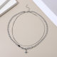 Mangxing Double-layer Necklace Male Titanium Steel No Fading Yiwu New Woolen Chain Female Niche Hip-hop All-match Jewelry Accessories