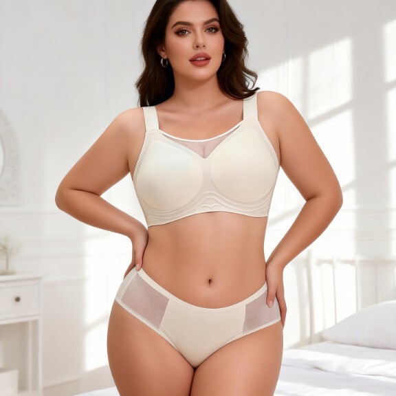 Cross-Border Amazon Foreign Trade Meike Duo Russian Popular Large Size Women's Bra with Side Support and Breast Gathering Features, Factory-Made Bra