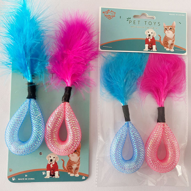 Juguete para gatos con plumas, interactivo