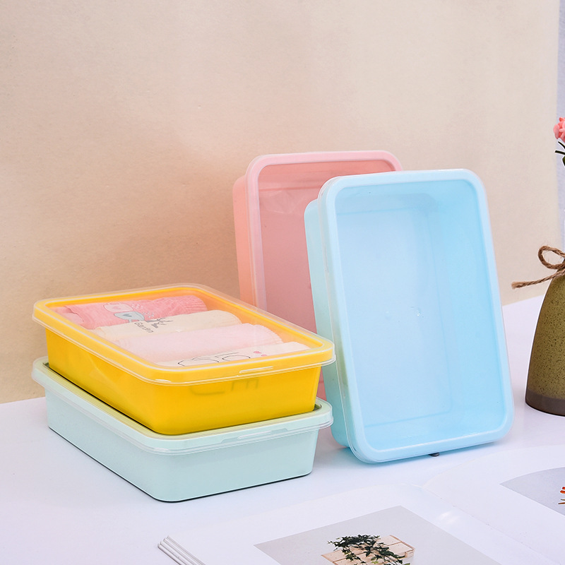 Household Portable Storage Plastic Box Shorts Socks Men's and Women's Home Bedroom Organizer Toys Storage Refrigerator Fresh-keeping Box
