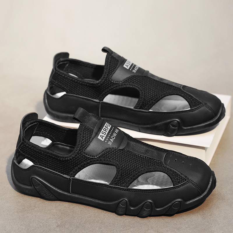 Zapatos de hombre de verano nuevo agujero sandalias hombre hueco agujero respirado zapatos de conducción sandalias de moda hombre image 7
