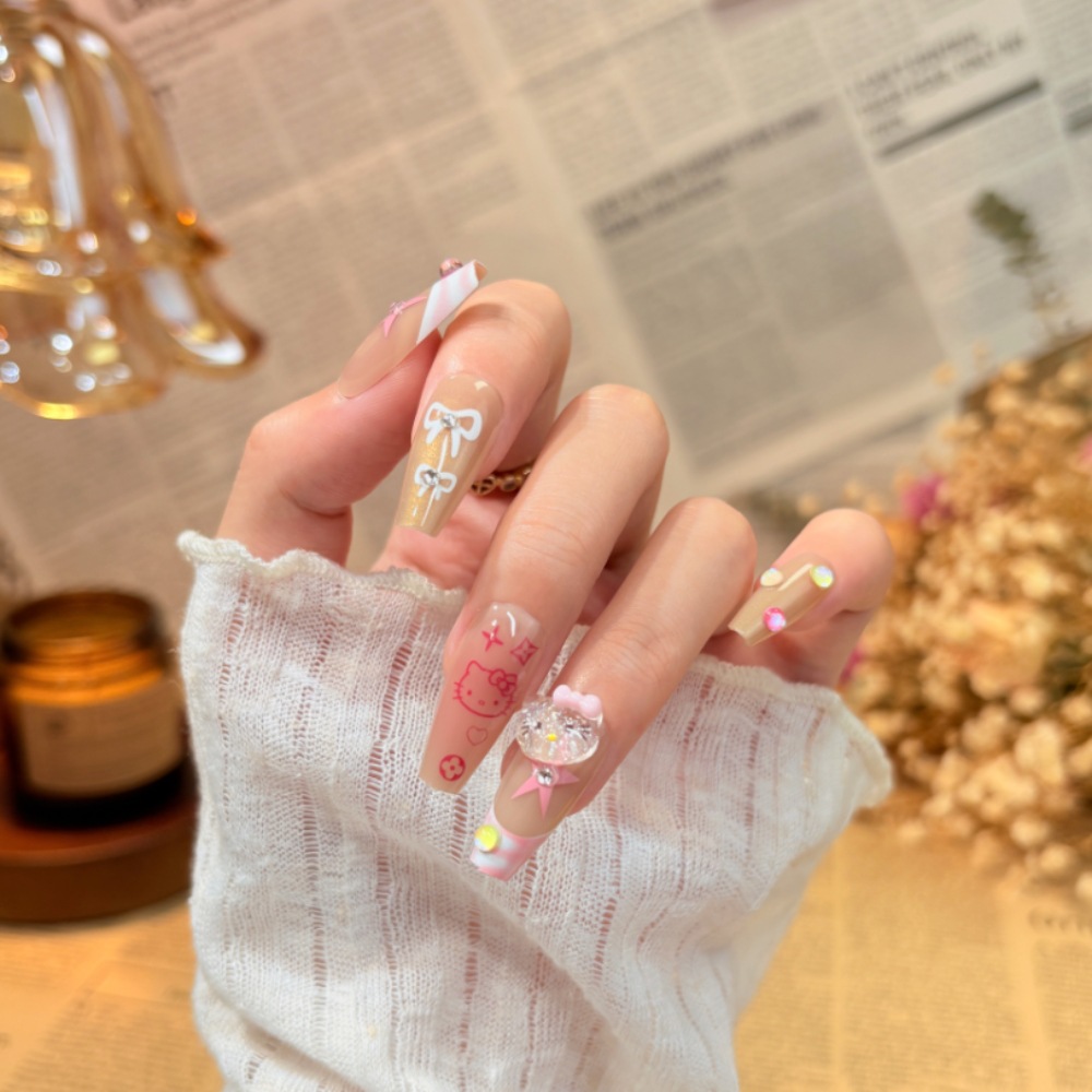 10 pieces of sub-size fujia qianjin fairy temperamental flash atmosphere sense high-profile figure removable wear armor nail patch