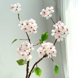 仿真花发泡枝小梨花中式插花可弯曲造型假花客厅茶几桌面花艺装饰