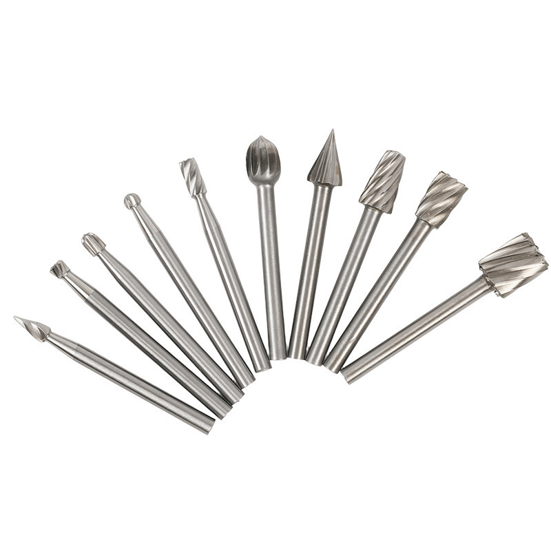 6pc高速钢木工小号旋转锉磨头 DIY木匠打磨修边电动工具套装|undefined