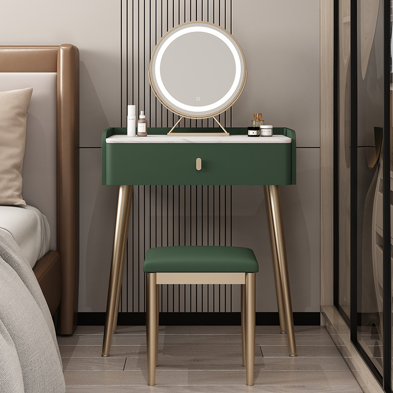 Espejo elegante de madera sólida del verde oscuro los 60CM del oro con tres colores