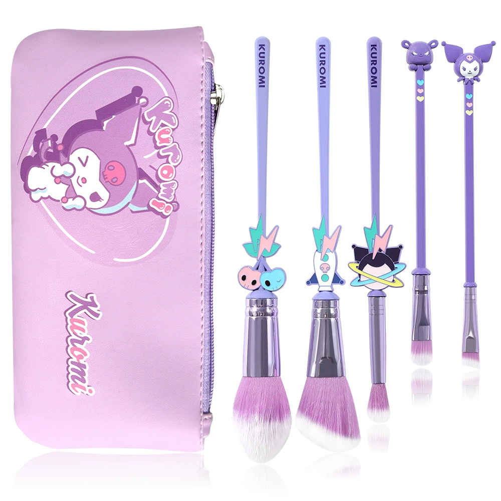 Makeup Brush Set, Hello Kitty–Style Cute Cartoon Eye Brushes, 11-piece with Cosmetic Bag Option