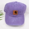 Leather Label Carhartt Washed Baseball Cap-Purple