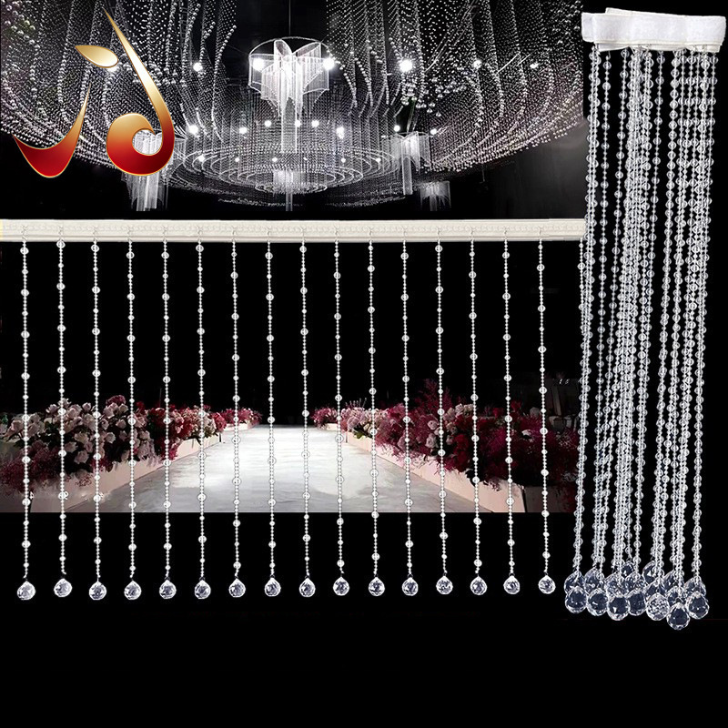 Finished Door Curtain Wedding Site Ceiling Decoration Acrylic Bead Chain Living Room Bead Curtain Partition Decoration Without Punching Installation Finished Door Curtain Wedding Site Ceiling Decoration Acrylic Bead Chain Living Room Bead Curtain Partition Decoration Without Punching Installation