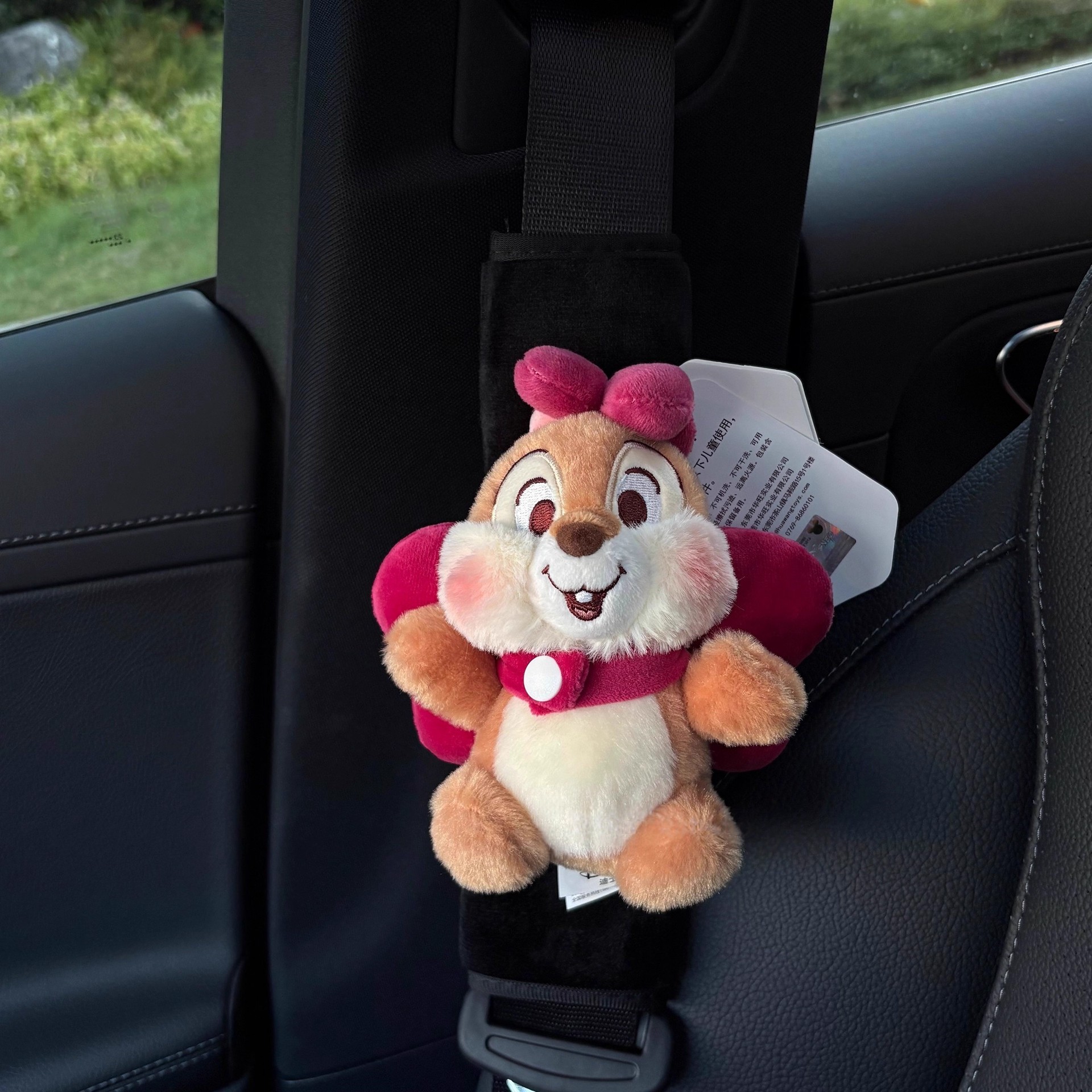 Authentic Bow-Knot Chichititi Safety Belt Shoulder Cover Couple Plush Doll Car Interior Decoration Ornaments for Women