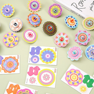 Paper DIY Children 3D Stereo Puzzle Top School Gift Prizes Color Handmade Puzzle Pushing Small Gifts