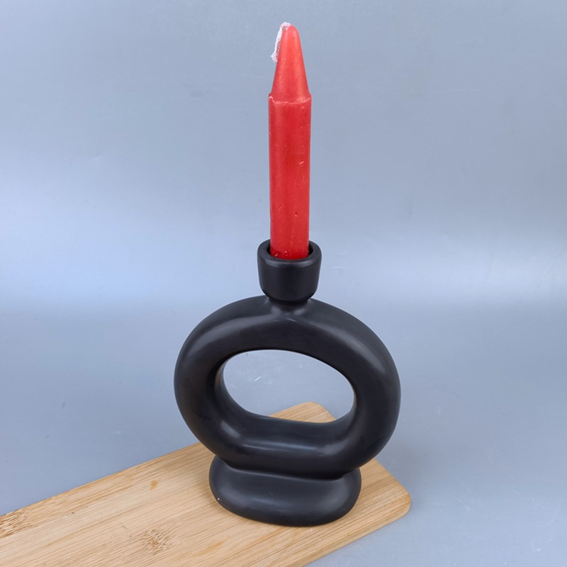 Portavelas minimalista de cerámica para decoración del hogar, cena a la luz de las velas, soporte para velas de cumpleaños, decoración de mesa, estilo porcelana blanca.
