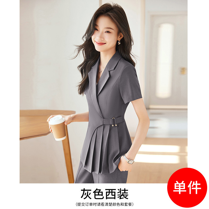 夏の職業服の高級感ファッションスーツの女性の正装の気質は身を修めて痩せています。|undefined