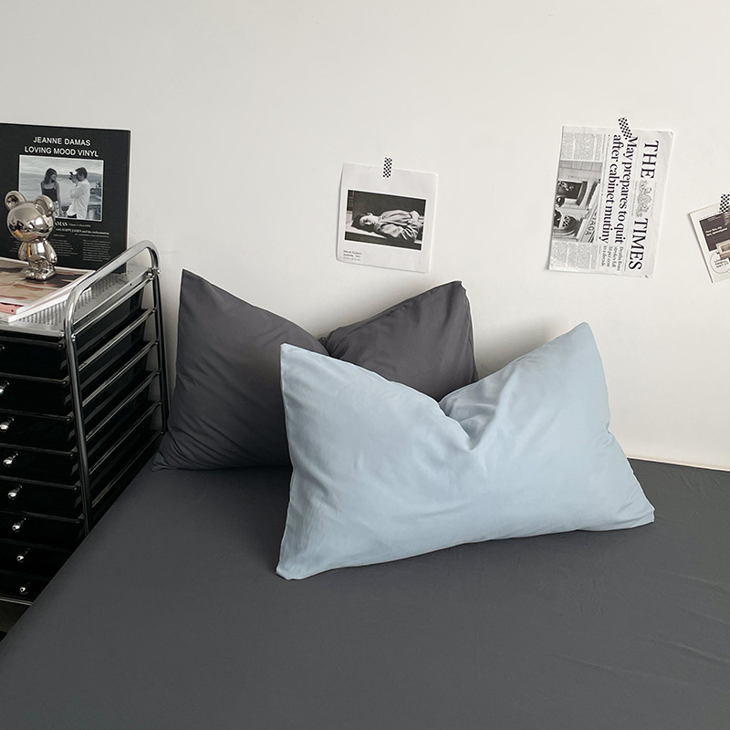 2024 nueva serie de cuatro piezas de mezcla y combinación de color sólido de algodón lavado de peso alto