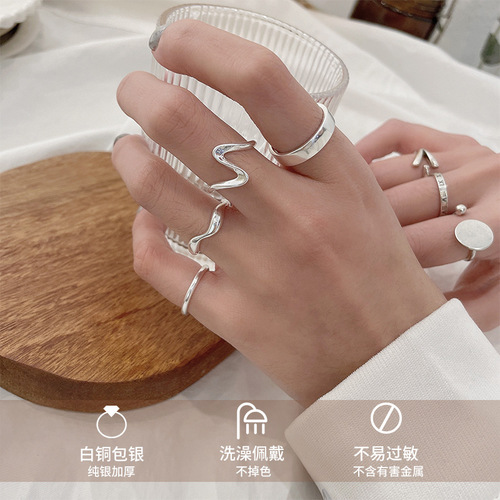 Plain ring 925 silver ring does not fade, niche design, ins style jewelry, simple high-end sterling silver ring wholesale for women