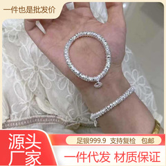 盘缠手串纯银9999新中式胖福手链轻奢小众百搭款民族风送女友礼物