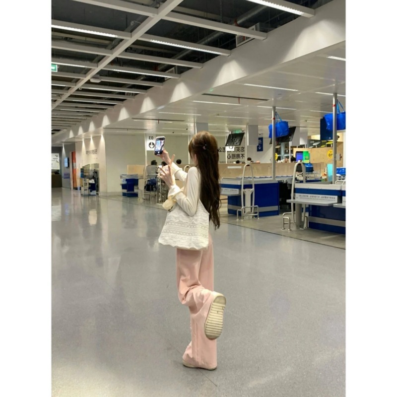 春秋修身显瘦纯欲辣妹碎花吊带背心上衣开衫+高腰阔腿长裤套装女|undefined