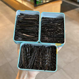 黑色一字夹影楼盘造型发专用混装夹盒装儿童刘海夹碎发夹发卡批发