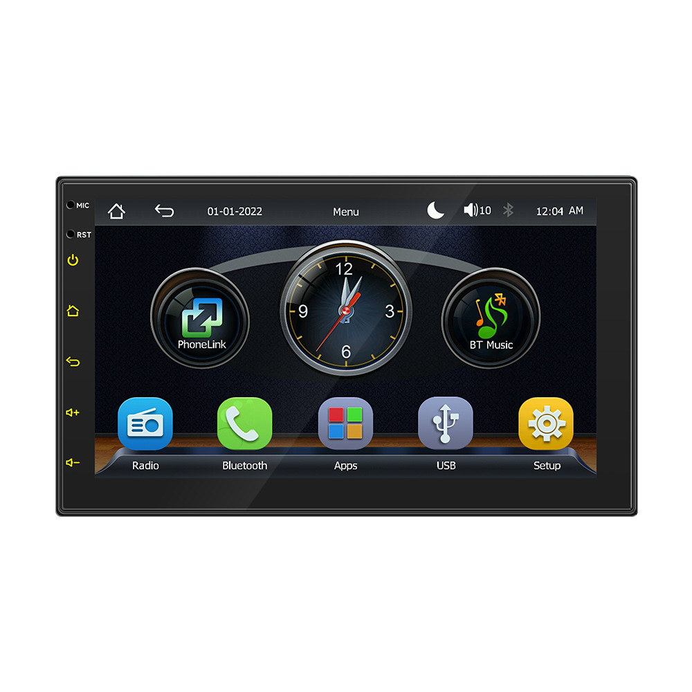 Reproductor MP5 para coche de 7/9/10 pulgadas con sistema de control central, CarPlay, Bluetooth inteligente y cámara de marcha atrás.