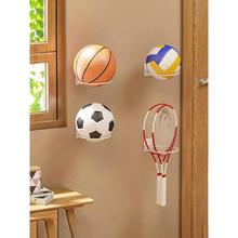 篮球收纳架家用墙上可折叠足球篮球架免打孔球框放球羽毛球置物架