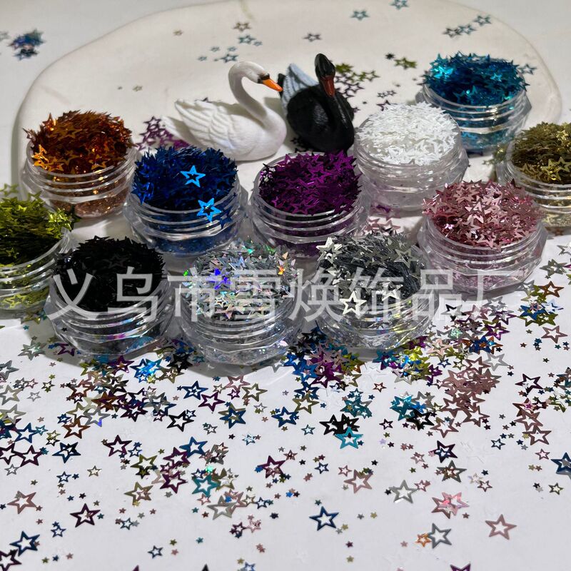 Sparkling Hollow Five-Pointed Star Nail Art Decorations Accessories Star Sequins DIY Crafts Wearable Nail Materials Sparkling Hollow Five-Pointed Star Nail Art Decorations Accessories Star Sequins DIY Crafts Wearable Nail Materials