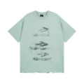 Grass green, front and back blurred pattern, white ink direct printing