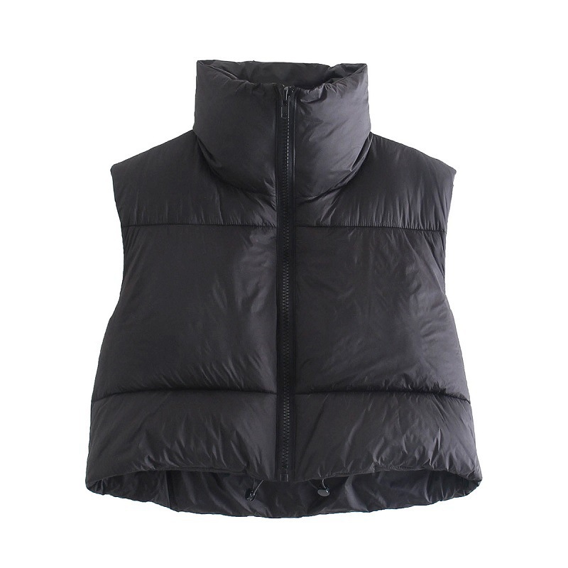 En stock Chaleco de algodón de estilo europeo y americano de las mujeres de invierno collar de pie engrosado Chaleco de algodón sin mangas abrigo de pan Chaleco de las mujeres al por mayor image 4