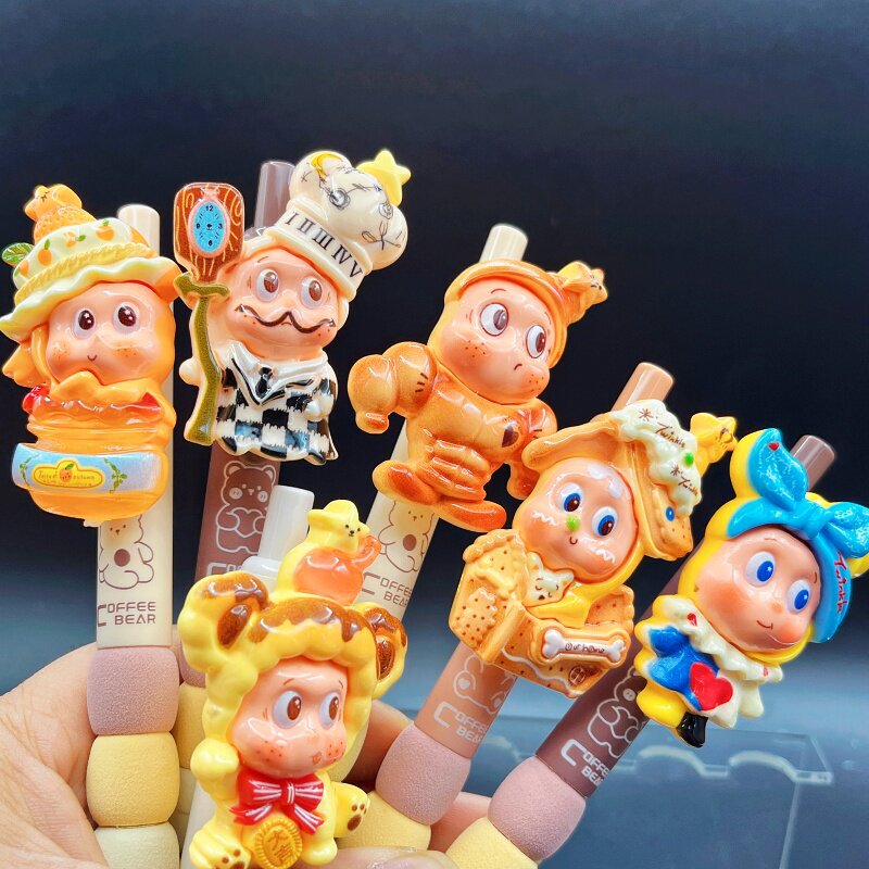 Star-Themed Gel Pen with High Aesthetic Appeal, Cute Cartoon Doll Pendant, Retractable Black Quick-Dry Pen