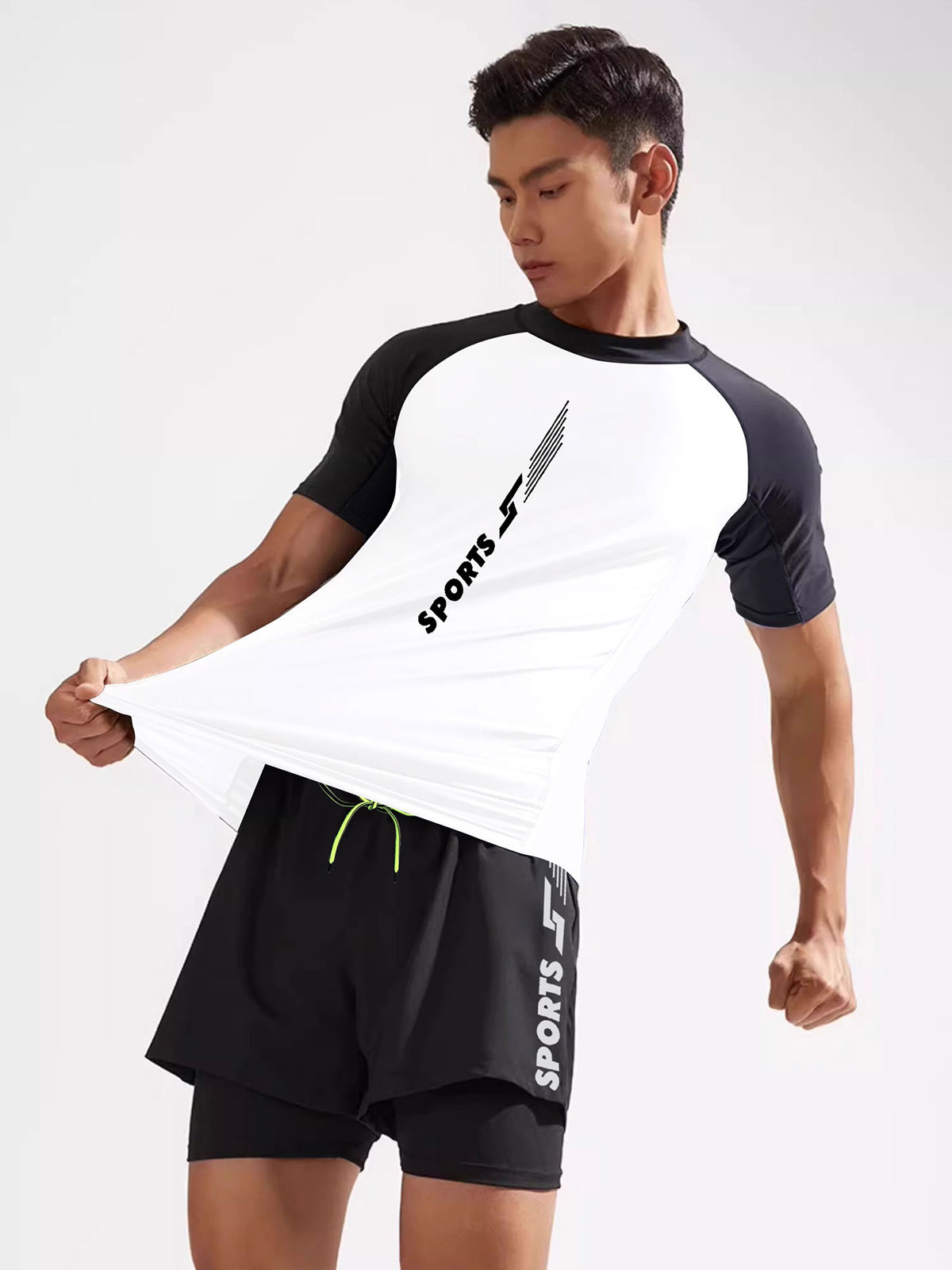 Conjunto de Traje de Baño para Hombre de Poliéster, para Natación y Termas