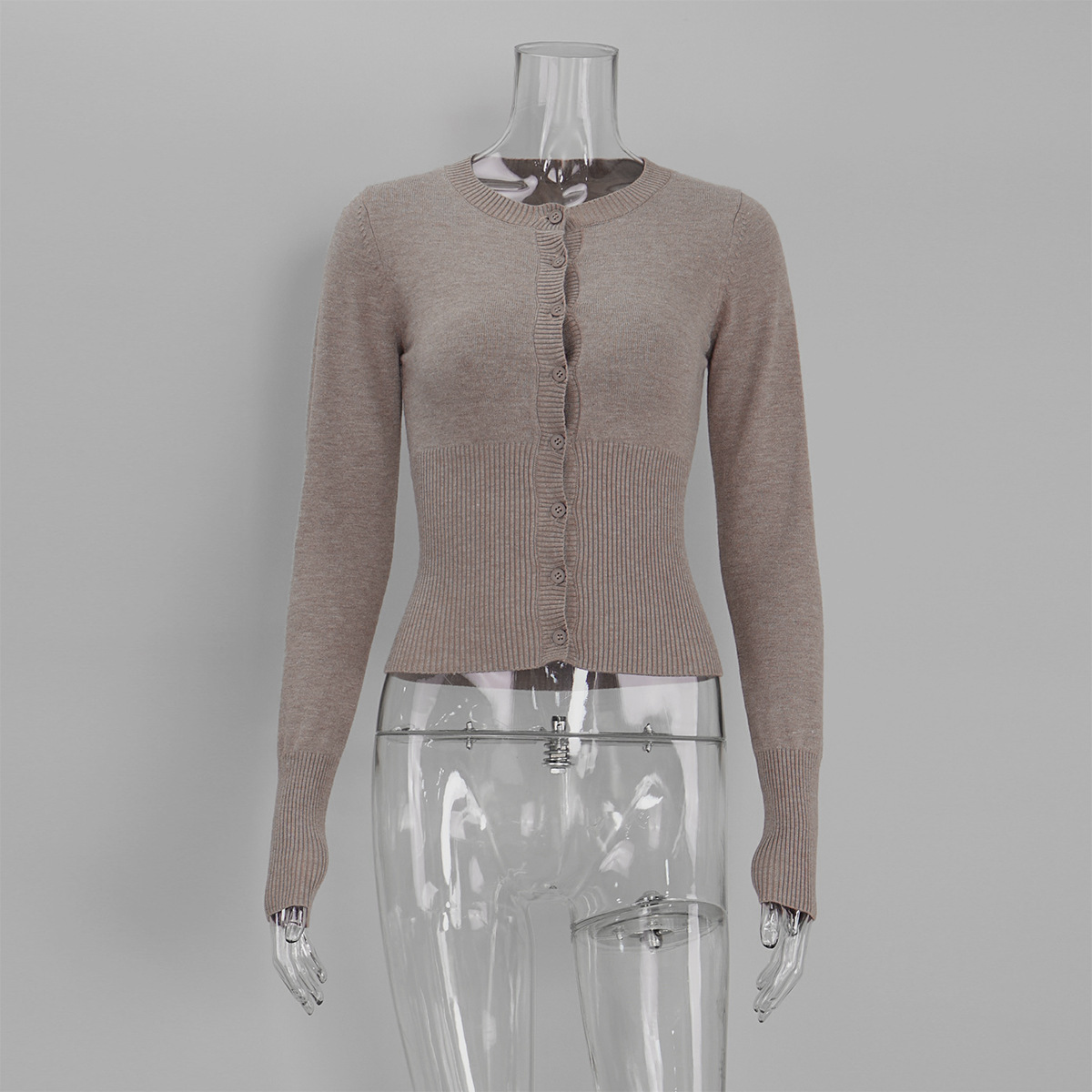 Cardigan de manga larga de punto transfronterizo Europa y los Estados Unidos otoño y invierno 2025 nuevo suéter de punto delgado cardigan para mujeres image 14