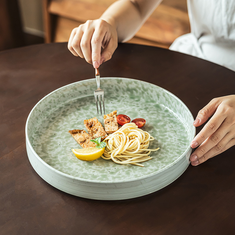 Plato de cerámica profunda creativo de tinta platos de platos