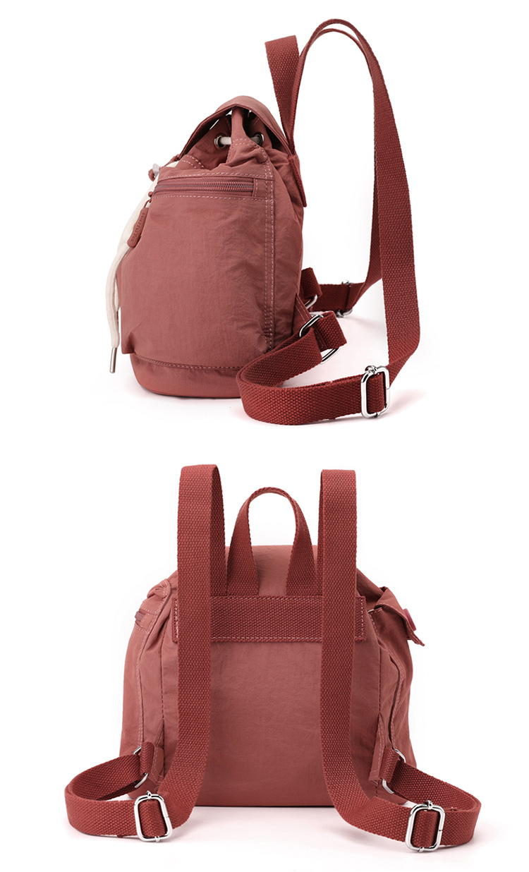 Colorful Fox's new Korean-style ins women's niche design lightweight pocket button drawstring backpack undefined