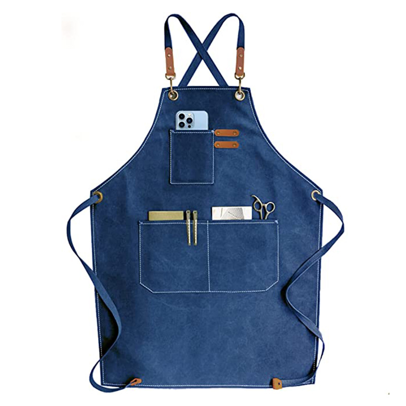Delantal de lona gruesa para comercio transfronterizo, ajustable, para peluquería, ropa de trabajo, jardinería, carpintería, barista, venta al por mayor