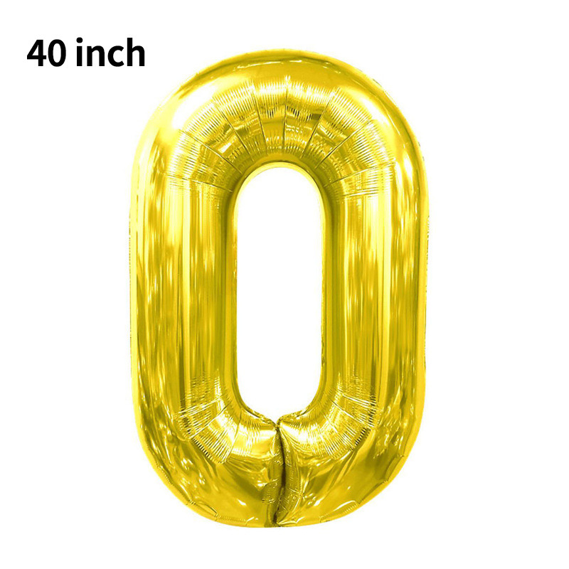 Globo digital transfronterizo grande de 40 pulgadas versión estadounidense 0-9 globo de película de aluminio decoración de fiesta de cumpleaños globo digital de imitación image 6
