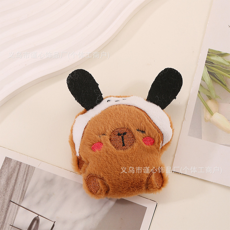 Nuevo lindo colgante de felpa Kapibala de dibujos animados creativos muñeco de carpincho bolso llavero pequeño colgante