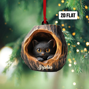 Cross-Border 2D New Product Tree Hole Small Animal Pendant Christmas Tree Home Party Decoration Acrylic Flat Car Pendant