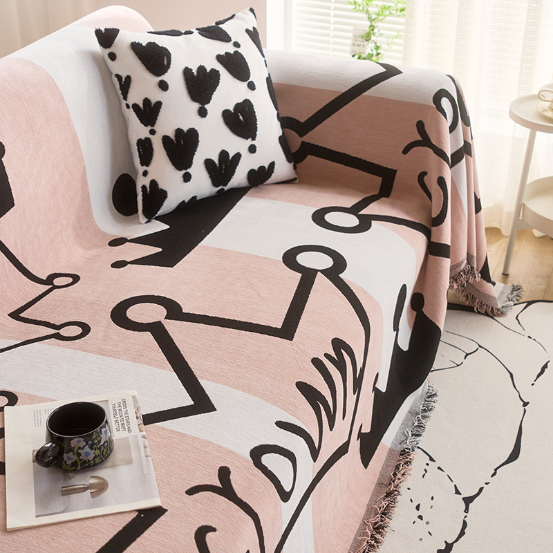 Chica de niña gruesa toalla de sofá Schneier antideslizante anti-gato toalla de sofá cubierta de tela de cubierta universal de cuatro estaciones de una pieza