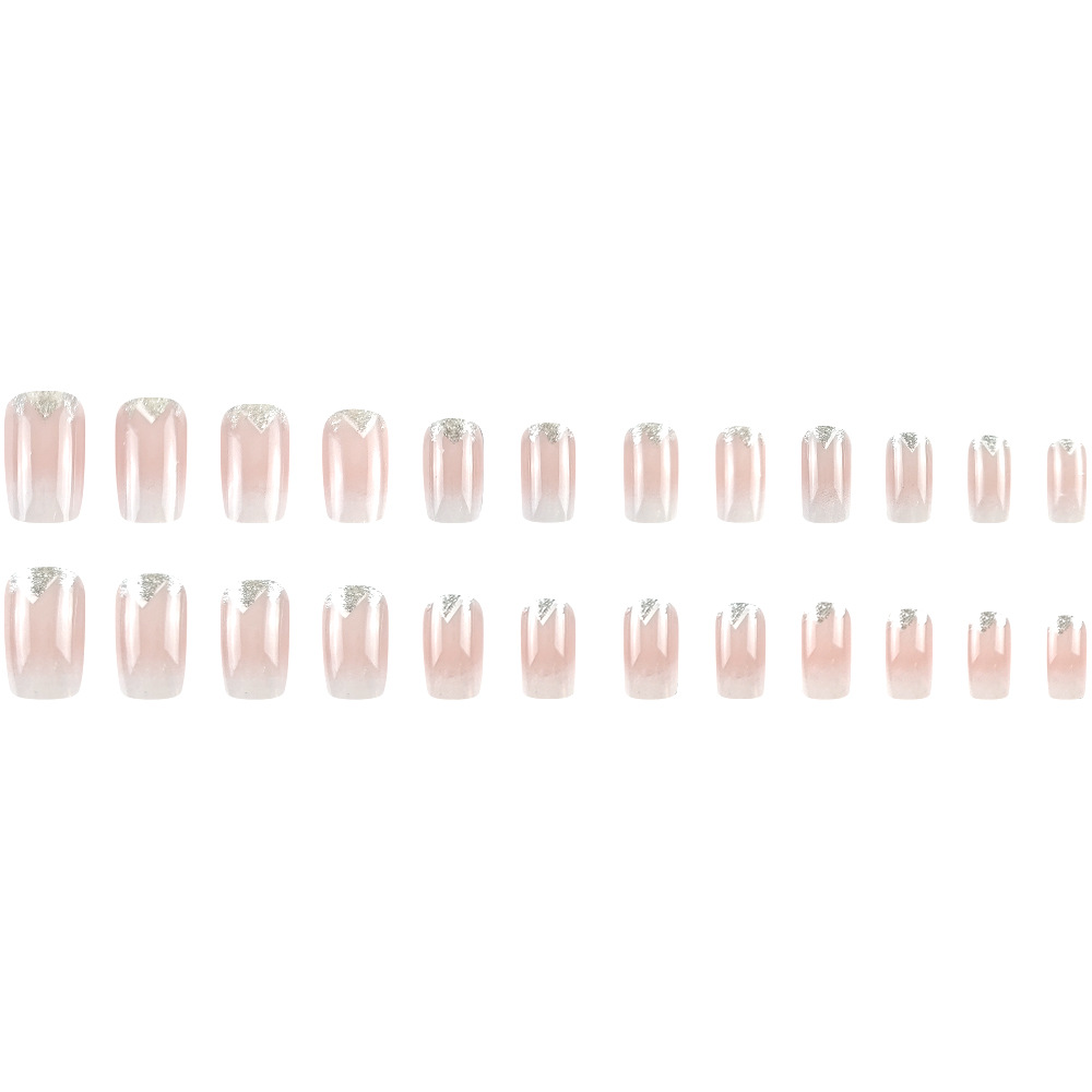 Polvo de jade blanco gradiente manicure polvo de plata montaña parche de uñas falsas sensación de alto nivel de venta caliente transfronteriza desgaste de uñas image 6