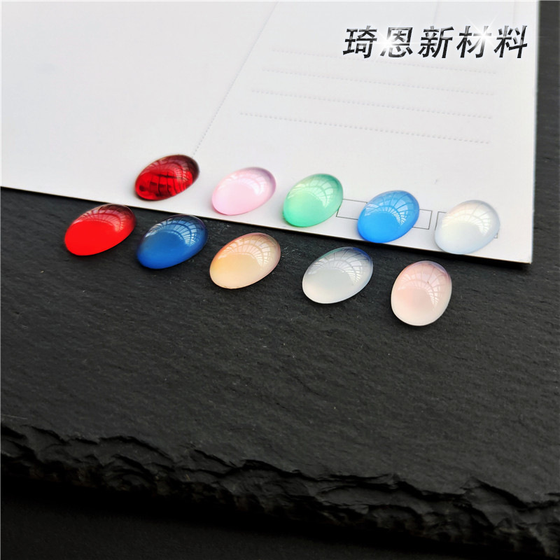 Resin imitation Cat's Eye Stone oval ring antique inlay material diy step shake hairpin accessories pendant rhinestone painting